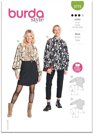 Burda Style X05775BURDA Misses' Blouses Sewing Pattern Packet, Design Code B5775, Sizes 10-22 (36-48)
