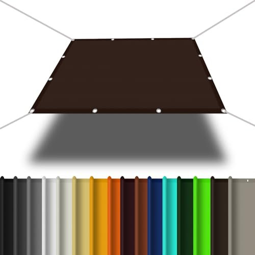 Balcone 2,5 x 7 m, rettangolare, resistente alle intemperie, durevole, ombra per patio, feste, cortile, prato, giardino, attività all'aperto, marrone