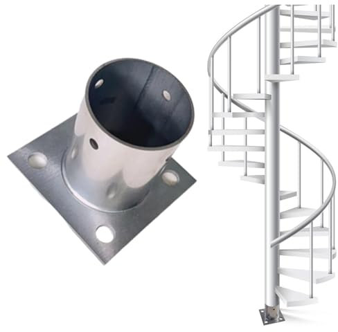 LZMZMQ 6 8 Inch Round Column Base, Chain Link Fence Post Flange Base for Pavilion/Deck/Doorway/Garden/Patio/Warehouse, Handrail Railing Mailbox Pergola Post Support Bracket(6pcs,Dia 200mm(8))