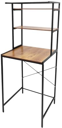 Scaffale portaoggetti per lavatrice e asciugatrice, a 3 piani, salvaspazio e salvaspazio, per bagno, lavanderia, colore: nero