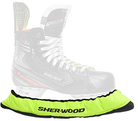 Sherwood Unisex SHER WOOD Junior Pro Eishockey elastische Kufenstr mpfe f r Kinder Eishockey Schlittschuhe 2, limone, Einheitsgröße EU