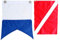 Paire De Drapeau pour Bateau De Accessoire Indication Plongeur Diving Snorkeling