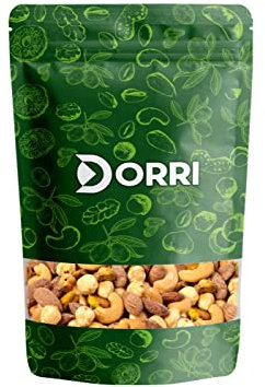 Dorri - Roasted and Salted Mixed Nuts 1kg | Premium Whole Almond Nuts, Cashews, Hazelnuts, Pistachio, Premium Quality, Healthy Gourmet Snack, High Protein (Available from 100g to 5kg)