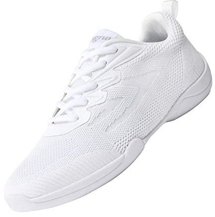 DADAWEN Damen Cheerleading Schuhe Mädchen Turnschuhe Gymnastik Jazz Yoga Tanzschuhe,Weiß,40 EU