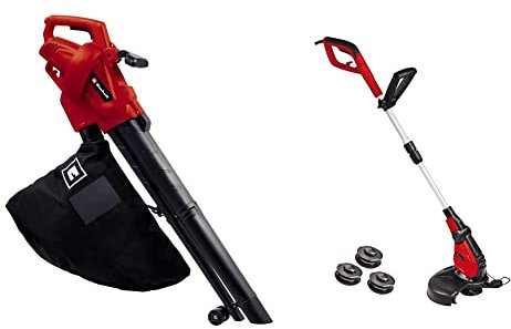 Einhell Aspiratore Elettrico GC-EL 3024 E, Nero Rosso & GC-ET 4530 Set Tagliabordi Elettrico 230 V, 450 W, Taglio 30 Cm, Rosso