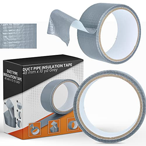 Nastro Adesivo 48mm x 50yd In Alluminio Rinforzato in Alluminioto Tubi in PE Argento per Tutti i Lavori di Riparazione Etichettatura e Sigillatura