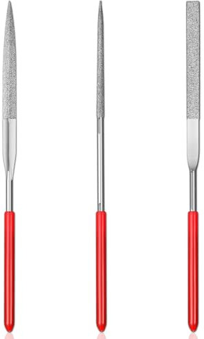 3 Pcs Mini Diamond File Set, Miniature and Model Files Diamond Needle File Set of Round File, 3 Kinds of Mini Needle Files Tools Mixed Style Set for Jewelers DIY Wood Carvings