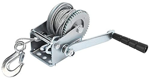 YWBL-WH 800lbs Winch, Manual Winch, Heavy Duty Steel Construction Manual Winch SelfLocking Hand Crank Lifting Tool with Hook Accessories 800 Pounds, Winches