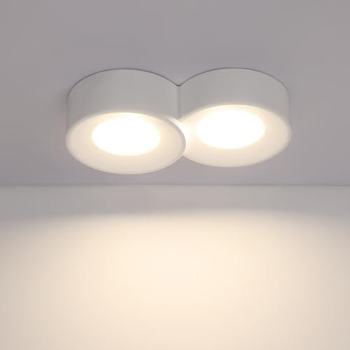 ZMH Spot en saillie blanc spot en saillie rond : Spots plafonnier couloir plafonnier en saillie GX53 spots de plafond 2 flammes plafonnier moderne en saillie max.10W luminaire - sans ampoule
