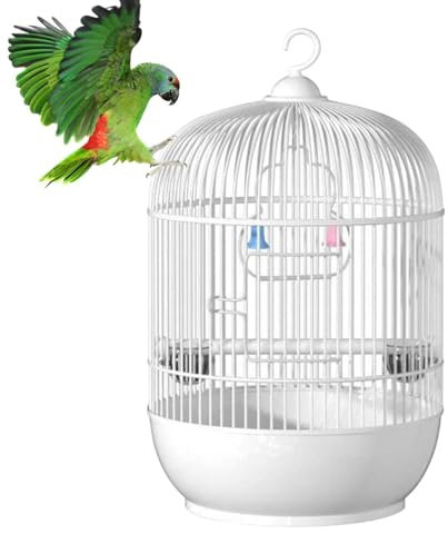 Tragbarer Runder Käfig Für Vögel - Vogelträger -Reisekäfig Mit Haken, Trennwand (mit Füßen) Und Schubladenschalen, Kleine Vogelkasten Für Kanarien, Brudeln, Finken
