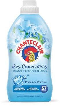 Chanteclair - Assouplissant Linge Concentré Perles de Parfum, Sel de Mer et Fleur de Lotus, Fraîcheur très Longue Durée, Libération Progressive Jusqu'à 100 Jours, 57 lavages - 1140 ml