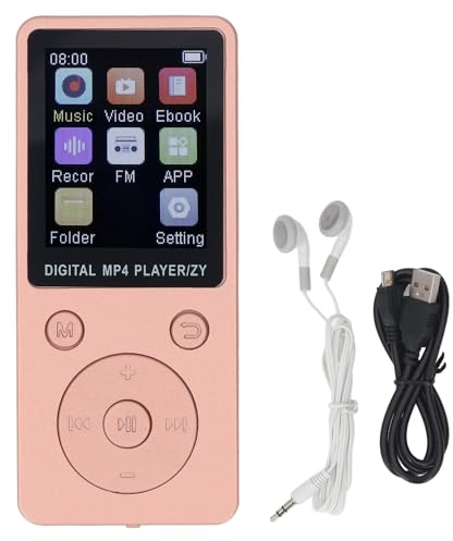 Vvikizy Player MP3, Lettore Audio Digitale Player Musicale Portatile con Schermata a Colori da 1,8 Pollici BT5.0 Hifi Sound Music Player Support da 128 GB Card per L'apprendimento di (D'oro)