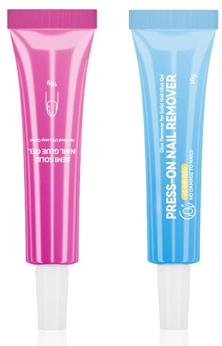 No Curing Nail Gel with Remover, No UV Lamp Needed, 30-Day Nail Gel Extra Strong,15s Fast Removal, Long-Lasting Press On Nails for DIY Manicure at Home