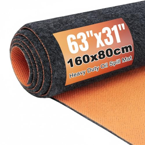 Acidea Tappetino di raccolta dell'olio, 160 x 80 cm, tappetino per garage sotto l'auto, impermeabile, retro in gomma da 0,6 cm, protegge il pavimento, riutilizzabile, assorbe tutti i tipi di