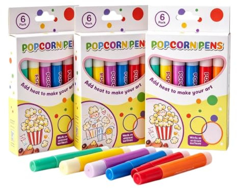 Popcorn pengar, färgpenna, gratulationskort, födelsedag och jul | Bubble popcorn ritade pennor, puffy pennor hetaktiverad, 3D-popcornpenna set för ritning, kreativ fritid