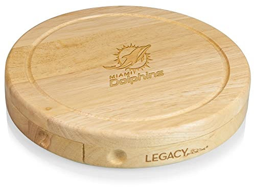 PICNIC TIME NFL Miami Dolphins Brie Cheese Board/Tool Set, 7-1/2 Inch
