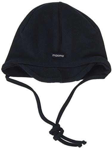 maximo Baby - Jungen Mütze Babymütze Mit Dach, Einfarbig, Gr.39 (1-2 Monate), Blau (Dunkelmarine)