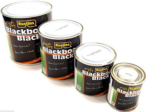 Rustins Black Board Paint School Blackboard Paint Chalk Board Paint Matt Black 4 Sizes (1 Litre)