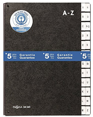 Pagna Pultordner Classic (Pultmappe, 24 Fächer, A-Z, schwarz, 5)
