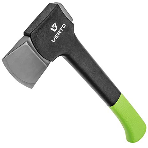 VERTO Profi Axt 620 g Kopfplatte: 410 g Länge: 365 mm (14’’) Fiberglasstiel Universalaxt Holzaxt Spaltbeil Spaltaxt Zur präzisen Bearbeitung von Holz