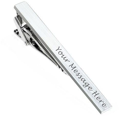 Custom Tie Clips for Men Engraved Exquisite Stainless Steel Tie Pin Custom Gifts for Groomsman Best Man Dad Boyfriend on Wedding Birthday Christmas Engagement (Tie Clip)