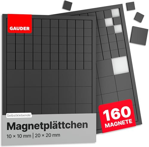 GAUDER Magnetic Squares | Magnetic Strips Self-Adhesive | Magnets for Crafts & more | Self-Adhesive Magnets