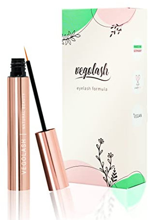 Vegolash Wimpernserum, VEGAN für lange und voluminöse Wimpern, MADE in GERMANY, Wimpernbooster für schnelles Wachstum, Geld-zurück-Garantie,3ml