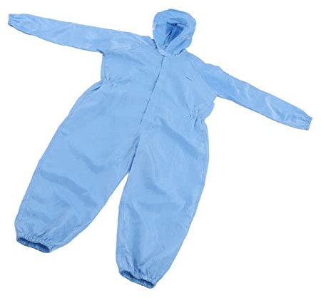 Combinaison de Protection, Tissu de Polyester de Couleur Bleue de Vêtements de Travail Universels Antipoussière Confortable pour la Zone ESD pour (M)