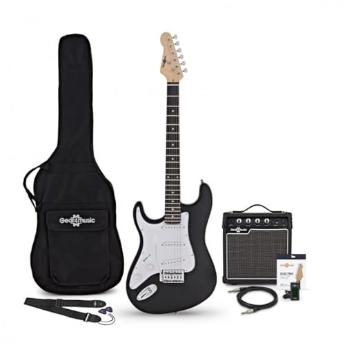 Gear4music LA E-Gitarre Set für Linkshänder 4/4 mit 10-W-Verstärker