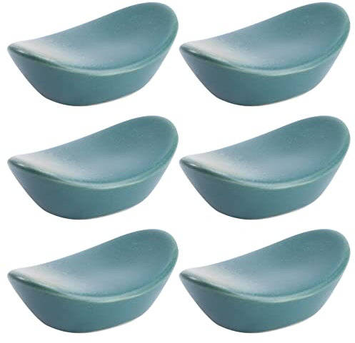HEMOTON 6Pcs Supports d'art Folklorique en Forme D'ustensile Flambé Fourchettes à Dîner Artisanales Bateau Vaisselle Restaurant Vert de Cuisine Support de Décoration Émaillé