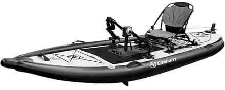 Spatium Pedal Boot Fußpedal Angeln Kajak Aufblasbar PVC Angemessener Fabrikpreis 335 x 112 x 10 cm Verstellbares Drifting Black Pedal Kajak