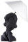 Casablanca Deko Lampe Tischlampe - Deko Skulptur Büste Frauen Kopf als Lampenfuß - Deko Wohnzimmer schwarz Höhe 50 cm