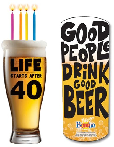Bombo Boccale Pinta per Festa di compleanno LIFE STARTS AFTER 40