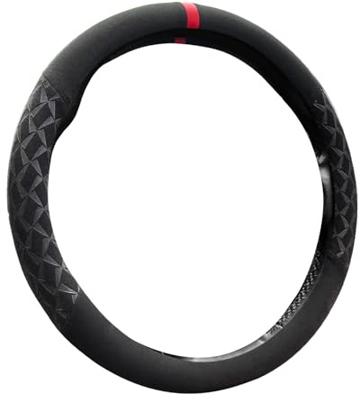 ZATOOTO Funda Volante Coche, Funda Volante Cuero, Universal, para Hombres, Antideslizante, Moda, Deportes, 37-38cm, Negro
