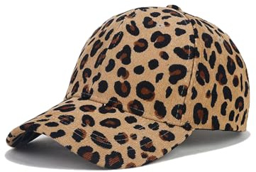 Nanwansu Baseball Cap Leopard Print Hat Cotton Sunhat Headwear Outdoor Shade Sports Cap Khaki
