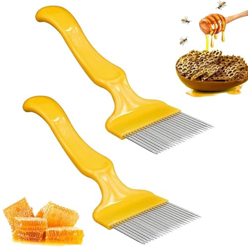 Entdeckelungsgabel, Edelstahl Entdeckelungs Gabel, Edelstahl Imkereiausrüstung, 2 Stück Honiggabel schneiden, Imkerei-Schnitt-Honig-Schaber-Schaufel, Imkereiausrüstung Zubehör Bienenzucht Werkzeug