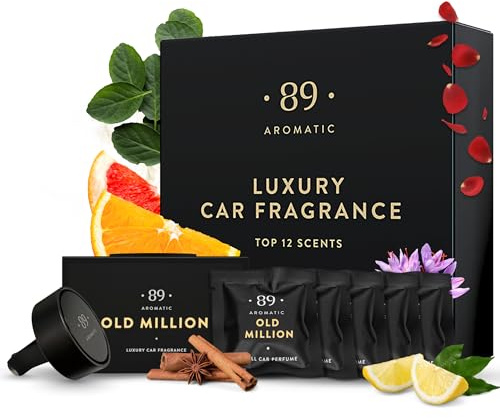 Aromatic •89 • Bildoft, bilparfym-set 12 månader – luftfräschare bil, doftinteriör med 12 parfymkapslar, bil luftrenare, fräschare, tar bort lukt, presentset