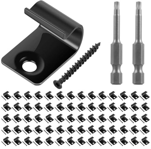 CNANRNANC 100 Stück Start-Clips für Verbundbeläge 316 Edelstahl Schwarze Terrassenbelag-Clips Terrassenclips
