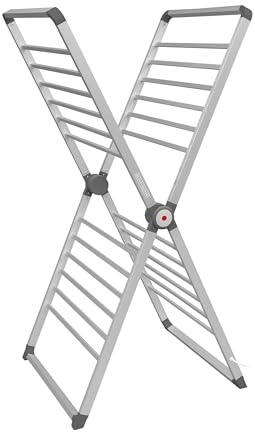 BLACK+DECKER X-Frame Folding Heated Clothes Airer, 12.5m Laundry Drying Space, Energy Efficient, 126 x 71 x 56.5cm, BXAR63189GB