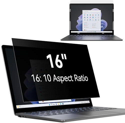 Filtro de privacidad de 16 pulgadas, aspecto de 16:10, protector de pantalla para ordenador de privacidad portátil, compatible con Lenovo/ThinkPad/Acer/Dell/HP/ASUS/Sony, Desmontable, antiluz, azul,