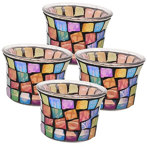 MAGICLULU 4pezzi Portacandele in Vetro Per Lumini Da Tè e Decorativi Resistente e Facile Da Trasportare Per e Regali