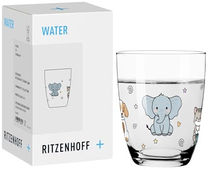 RITZENHOFF Kids Design Team 8361005 - Bicchiere da acqua da 210 ml, motivo colorato per bambini pieno di fantasia e avventura, prodotto in Germania