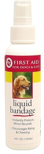 Miracle Care First Aid Liquid Bandage Spray for Dogs and Cats, 4 Ounce, Instantly Protects Minor Wounds and Discourages Licking