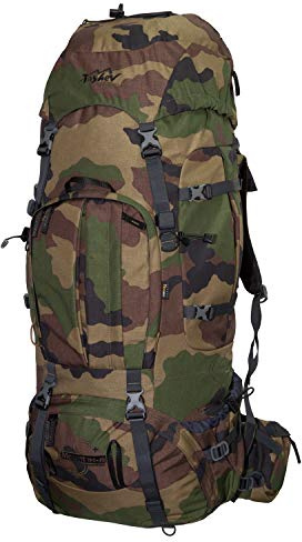 Tashev Outdoors Mount Trekkingrucksack Wanderrucksack Damen Herren Backpacker Rucksack groß 100l Plus 20l mit Regenschutz Camouflage (Hergestellt in EU)