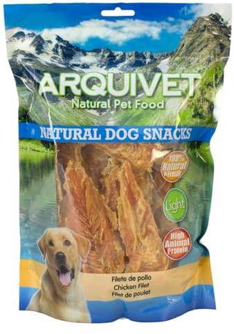 Arquivet, Filete de Pollo, Snacks Naturales para Perros, Natural Dog Snacks, Chuches para Perros, Golosinas Naturales para Mascotas, Mejores Snacks para Perro, 1kg