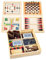 Spielesammlung Deluxe aus Holz 5 Spiele Schach Backgammon Ludo UVM