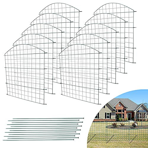 SWANEW Clôture d'étang, clôture de jardin en métal, enclos ouverts, clôtures grillagées, enclos pour lapins, clôture pour chiens, étang 22 pièces, 48967772, 10 X