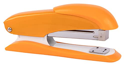 Idena 11549 - Heftgerät 13 cm, inklusive 50 Heftklammern 24/6, orange, für 20 Blatt, 1 Stück