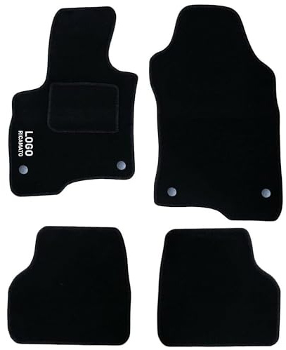 Auto Accessori Lupex | Juego de 4 Alfombrillas de Coche compatibles con Panda (2012 +) con 4 Clips de fijación | Alfombras moldeadas de moqueta con Bordado en el Lado del Conductor