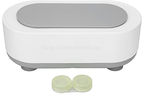 Socobeta Ultrasonic Jewelry Cleaner Machine, Automatic Vibration Portable Ultrasonic Cleaner for Eye Glasses, Watches, Earrings, Ring, Necklaces, Coins(White)